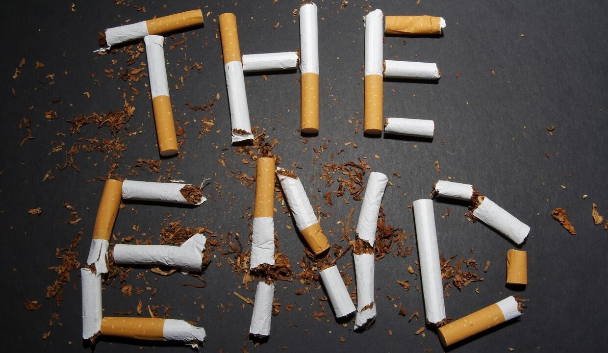 rozbité cigarety a změny v těle při odvykání kouření