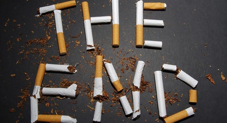 rozbité cigarety a následky odvykání kouření